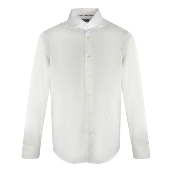 Aquascutum Plain Long Sleeve White Shirt