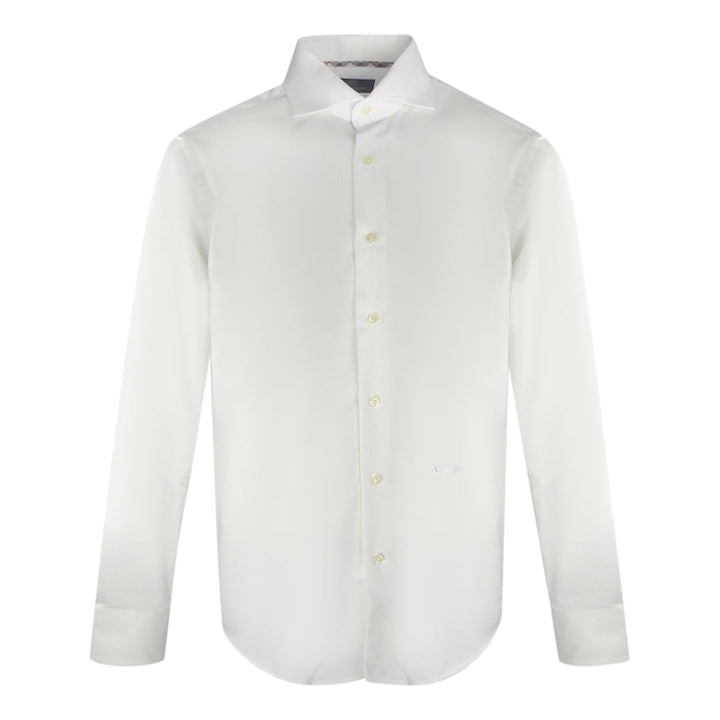 Aquascutum Plain Long Sleeve White Shirt