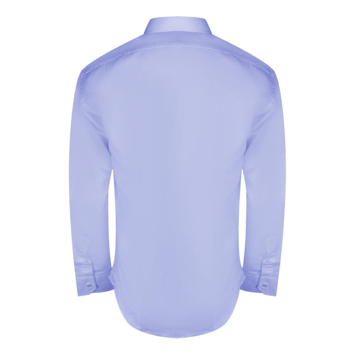 Aquascutum Plain Branded Logo Long Sleeve Blue Shirt