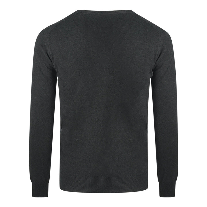 Aquascutum Check A Logo Black V-Neck Jumper - Nova Clothing