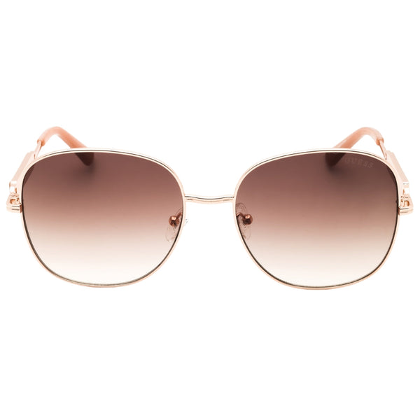 Guess Gf6190 28F Shiny Rose Gold Gradient Brown Sunglasses