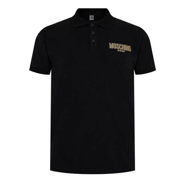 Moschino Swim Logo Black Polo Shirt - Style Centre Wholesale