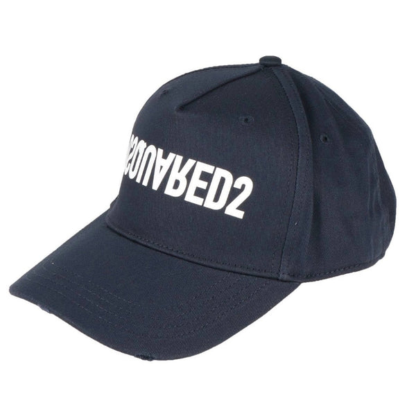 DSQUARED2 BCM0658 M2186 Reverse Logo Cap M2186 NAVY/WHITE Hat One Size