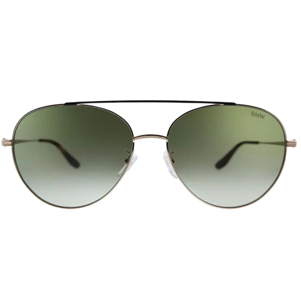 BMW Shiny Rose Gold Framed Gradient Green Lensed Sunglasses BW0006 28P