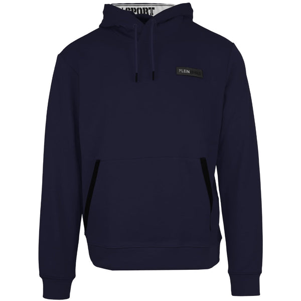 Plein Sport Patch Logo Taped Hood Navy Blue Hoodie S