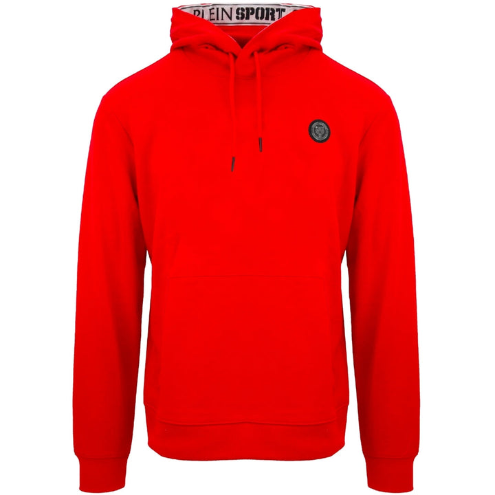 Plein Sport Large Circle Logo On Back Taped Hood Red Hoodie S