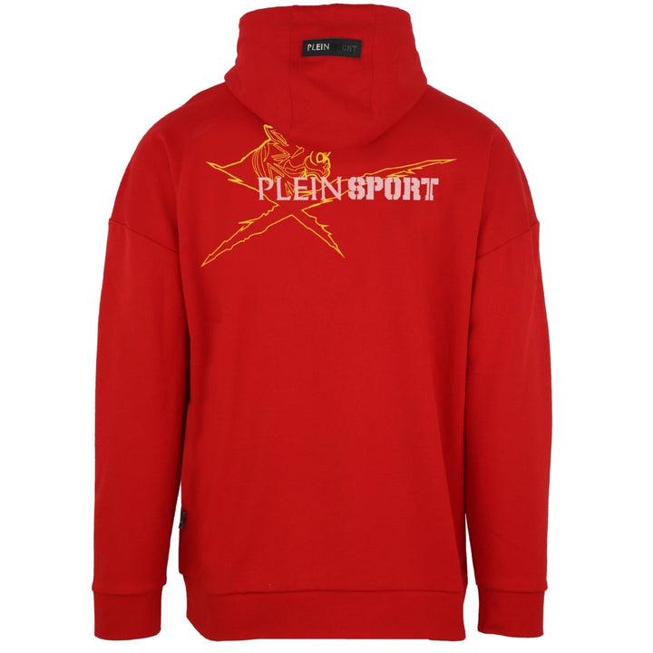 Plein Sport Logo On Back Zip-Up Red Hoodie S