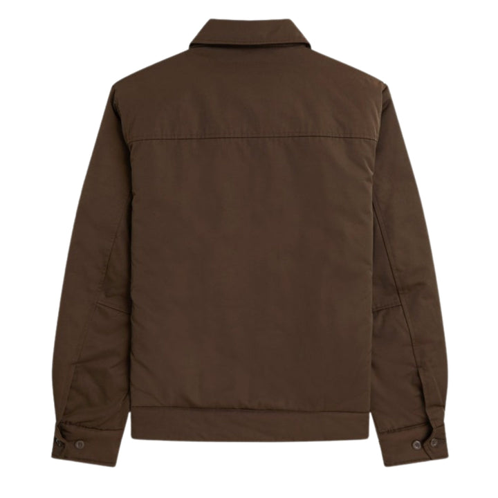 FRED PERRY J6522 Q21 BURNT TOBACCO QUILTED ZIP THROUGH JACKET S