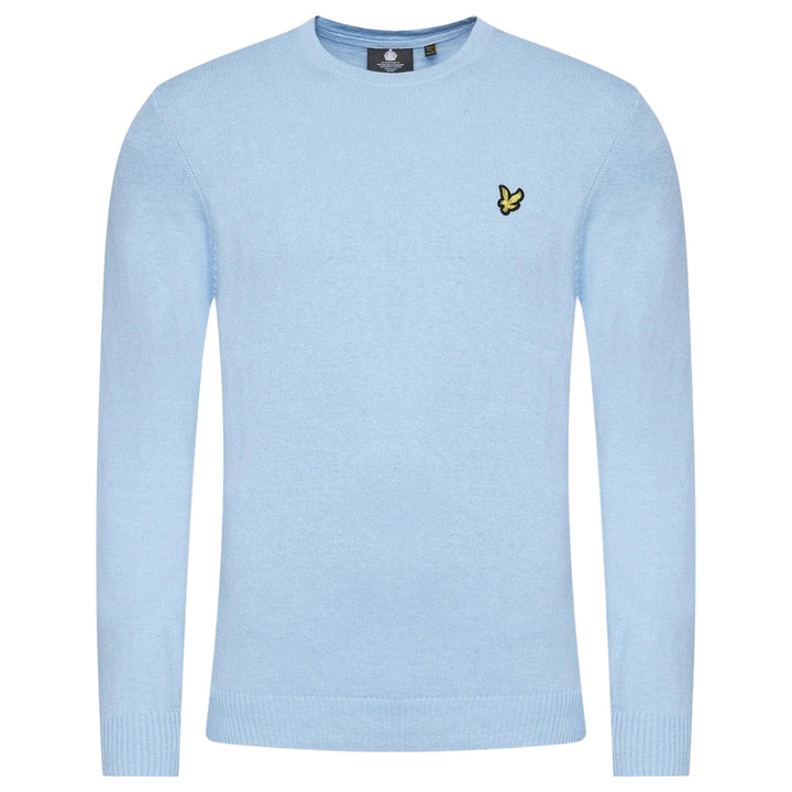 Lyle & Scott Cotton Merino Crew Neck Jumper Light Blue Sweater XS