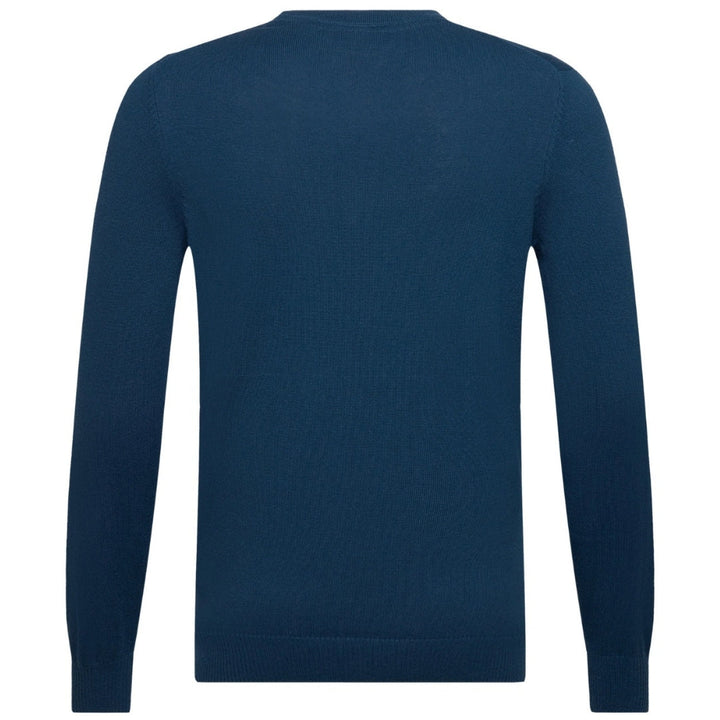 Lyle & Scott Cotton Merino Crew Neck Jumper Apres Navy Blue Sweater M