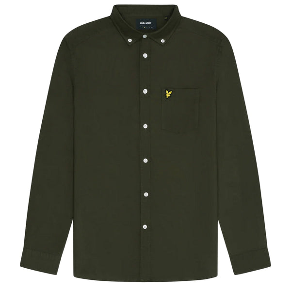 Lyle & Scott Olive Green Long Sleeve Shirt L