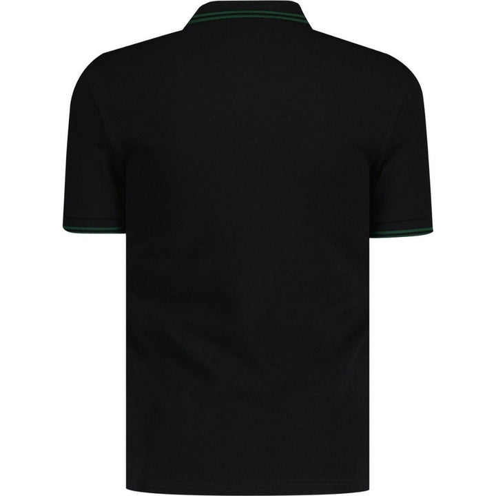Fred Perry Green Twin Tipped Collar Black Polo Shirt XS