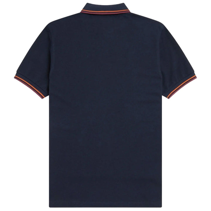 Fred Perry Oxblood Twin Tipped Collar Dark Navy Blue Polo Shirt XS