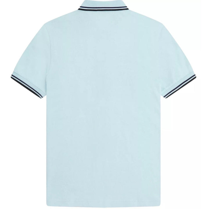 Fred Perry Black Tipped Collar Light Blue Polo Shirt XS