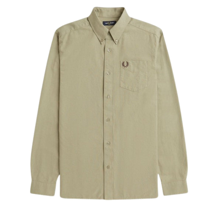 Fred Perry M5516 U54 Warm Grey Oxford Shirt Mens S