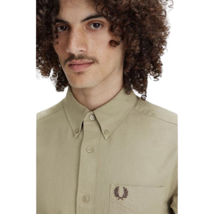 Fred Perry M5516 U54 Warm Grey Oxford Shirt Mens S