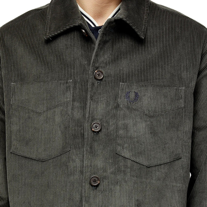 Fred Perry M6658 638 Field Green Cord Over Shirt Jacket Mens XS