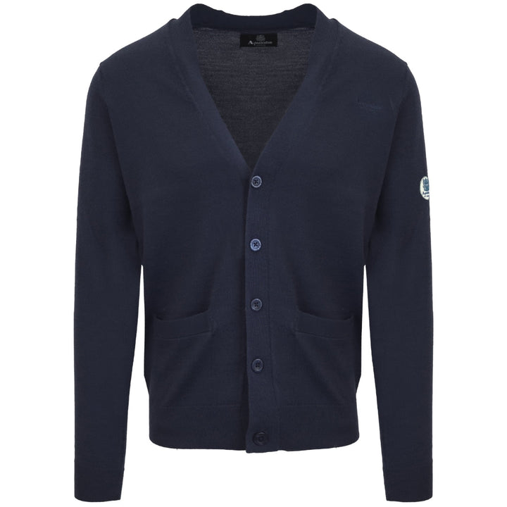 Aquascutum Navy Blue Button-Up Cardigan S