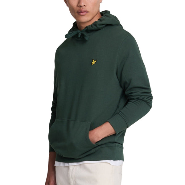 Lyle & Scott Branded Argyle Teal Green Pull-over Hoodie M