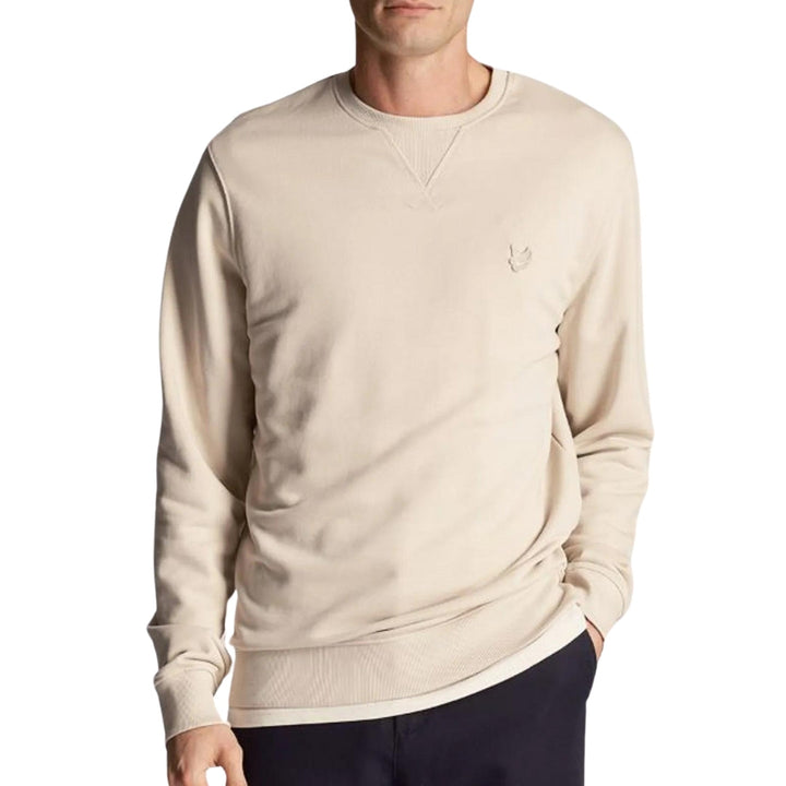 Lyle & Scott Tonal Eagle Logo Cream Pull-over Sweatshirt