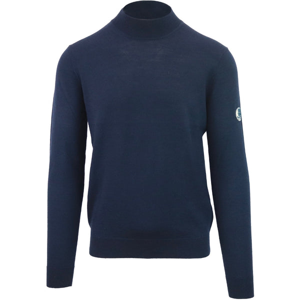 Aquascutum Plain Funnel Neck Navy Blue Jumper S