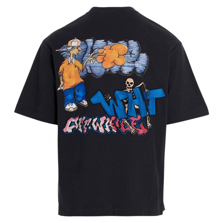 Off-White Graff Pupp Over Skate Short Sleeve Tee Outerspace S