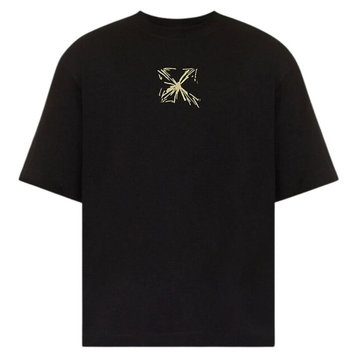 Off White Splash Arrow Logo Over Skate Fit Black T Shirt