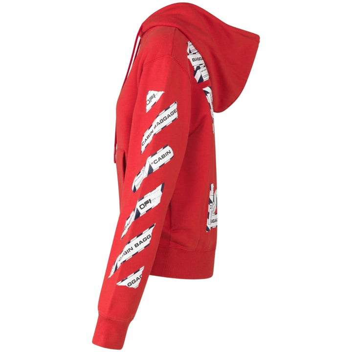 Off-White Airport Tape Diag Red Hoodie XS