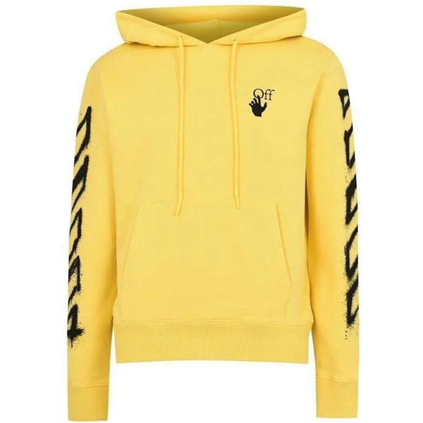 Off-White Spray Marker Yellow Slim Fit Hoodie L