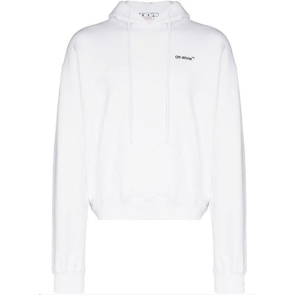 Off-White Oversized Fit Caravag Arrow Logo White Hoodie XS