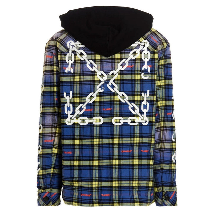 Off-White Arrow Padded Flannel Dusty Blue Jacket M