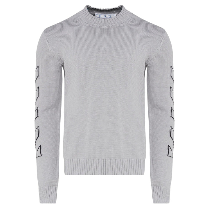 Off-White Diag Outline Medium Grey Knit Jumper M