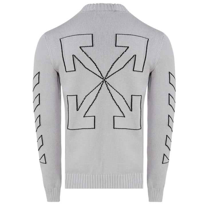 Off-White Diag Outline Medium Grey Knit Jumper M