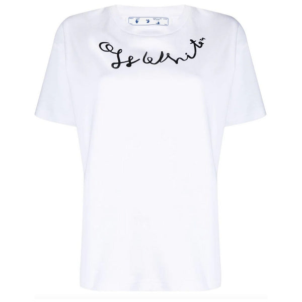 Off-White Left Hand Logo Regular Fit White T-Shirt XS