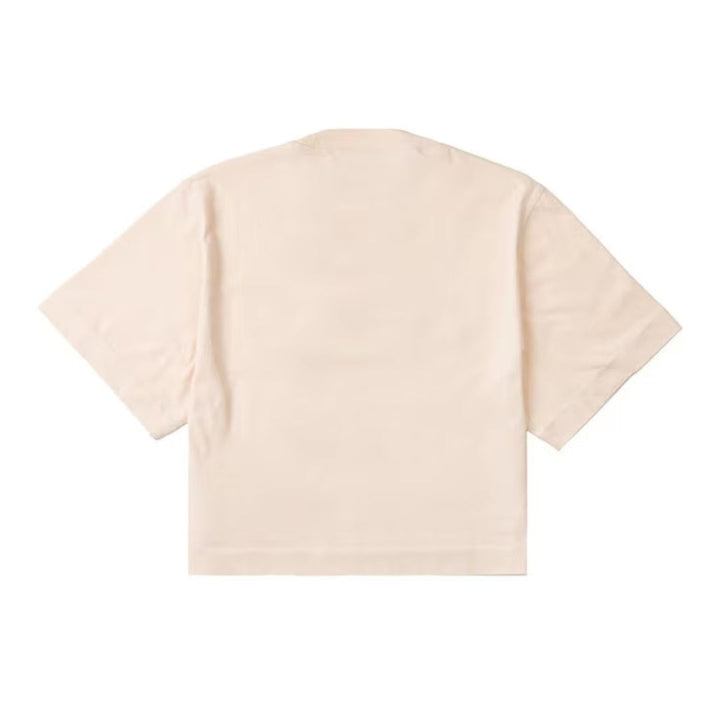 Off-White Embroidered Baseball Logo Crop Tee Beige XS