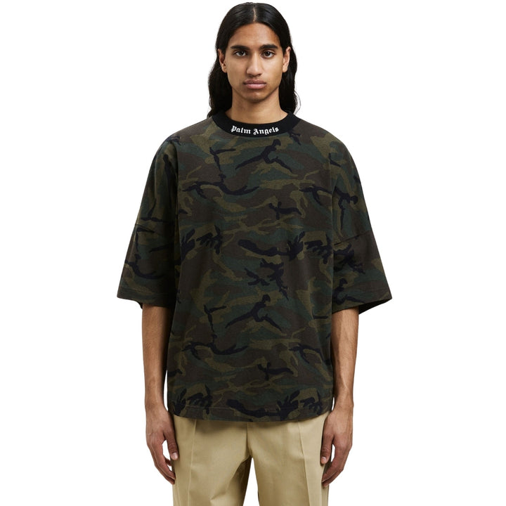 Palm Angels Camo Classic Logo Oversize Tee Military XS