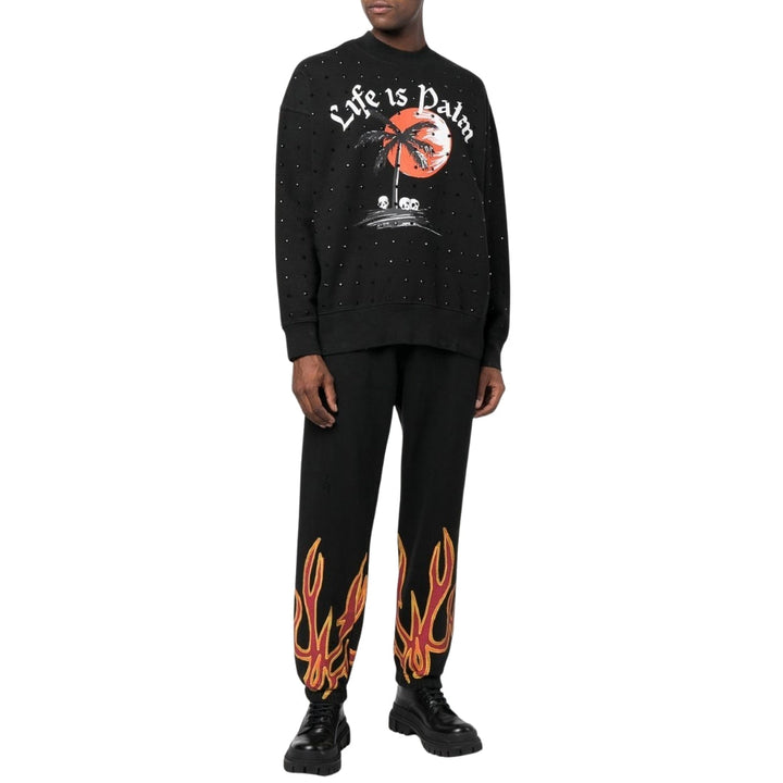 Palm Angels Gd Sunsetpalm Studded Crew Black XL