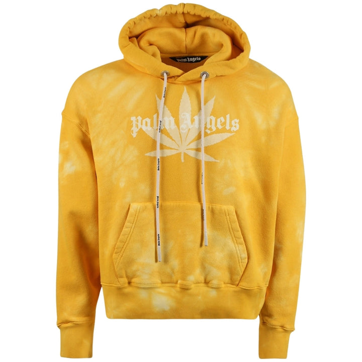 Palm Angels Leaf Tie Dye Hoodie Yellow S