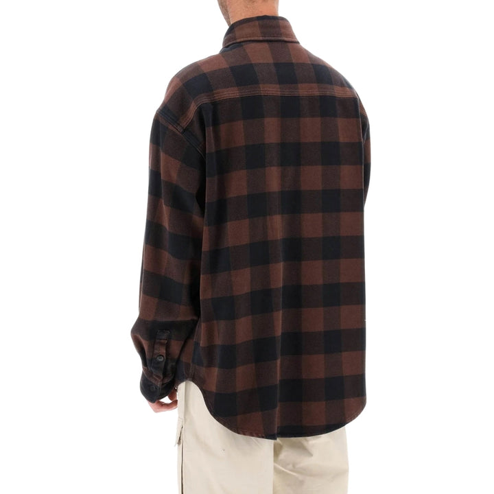 Palm Angels Pa Monogram Check Overshirt Brown IT48