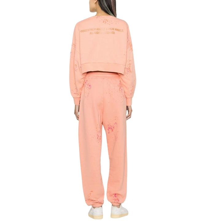 Palm Angels Pxp Painted Cropped Crew Coral S