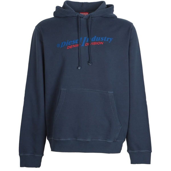 Diesel Industry Denim Division Logo Navy Blue Hoodie S