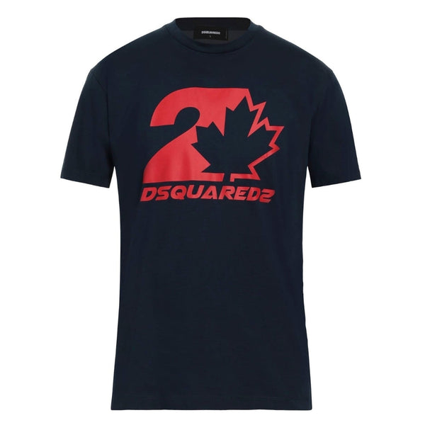 Dsquared2 S74Gd1157 478 Dsquared2 Cool Fit Maple Leaf T Shirt 478 Navy T Shirt