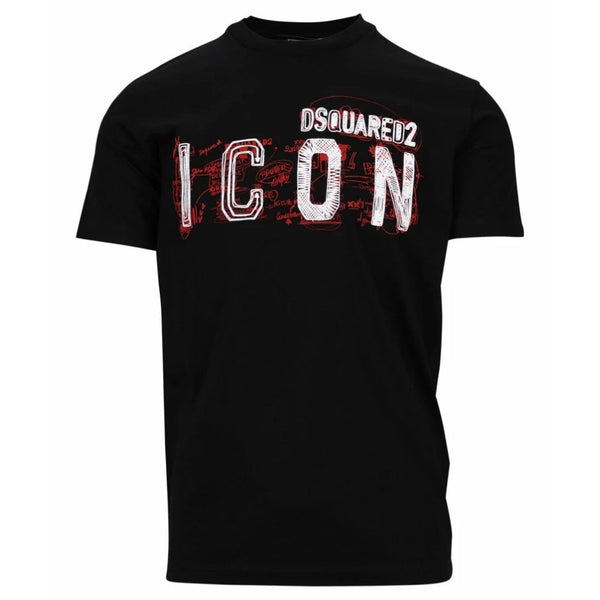 Dsquared2 Cool Fit Icon Sribble Logo Black T-Shirt S