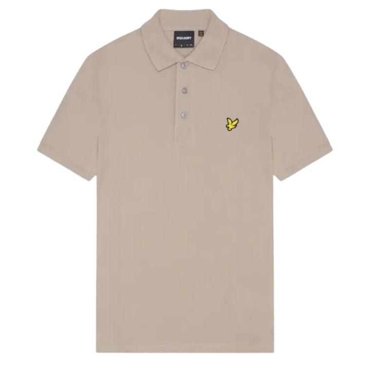 Lyle & Scott Branded Chest Logo Heritage Beige Polo Shirt S