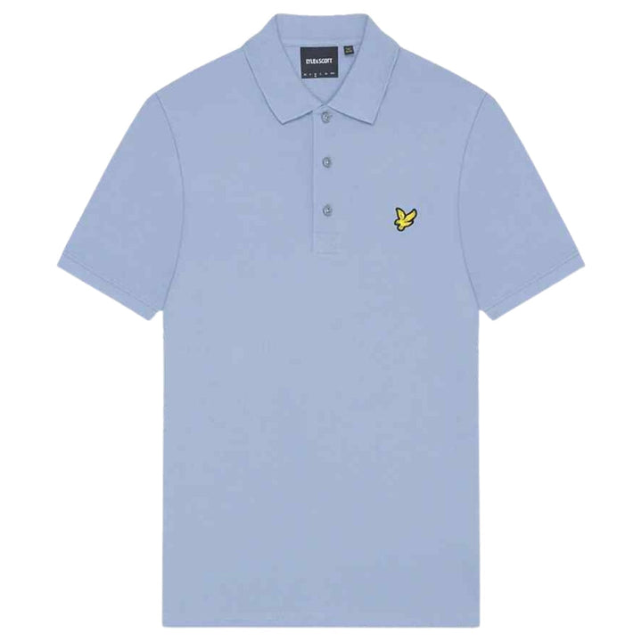 Lyle & Scott Branded Chest Logo Blue Smoke Polo Shirt S