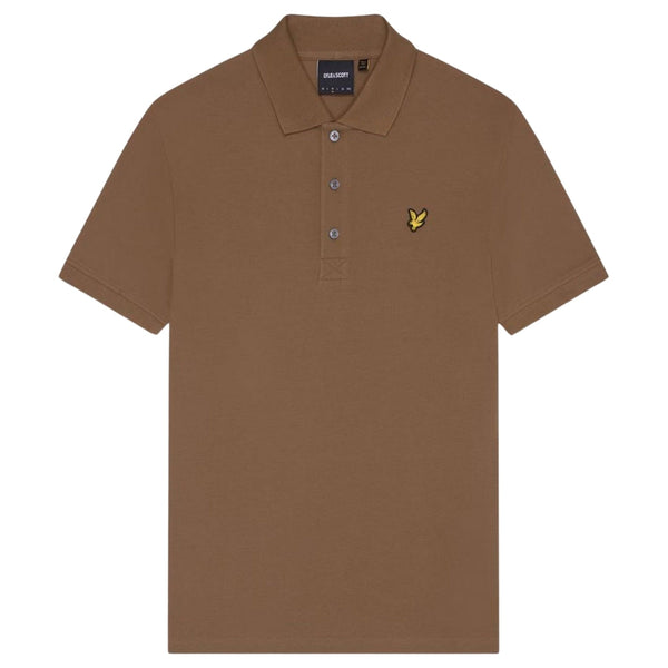 Lyle & Scott Branded Chest Logo Wild Nettle Brown Polo Shirt S