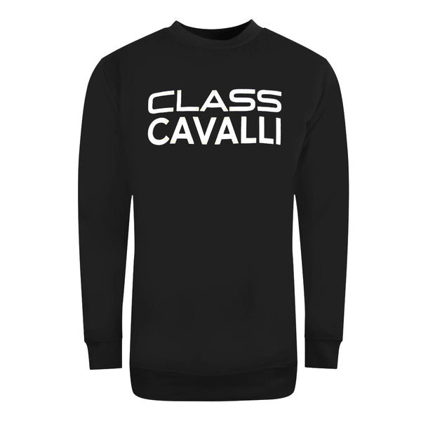 Cavalli Class Large Bold Logo Design Black Sweatshirt M