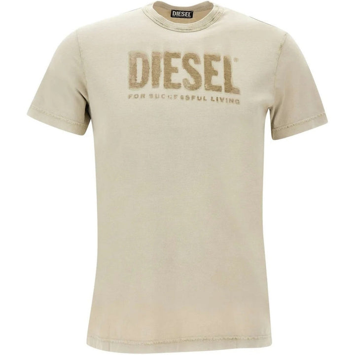 Diesel Monotone Logo Khaki Beige T-Shirt S