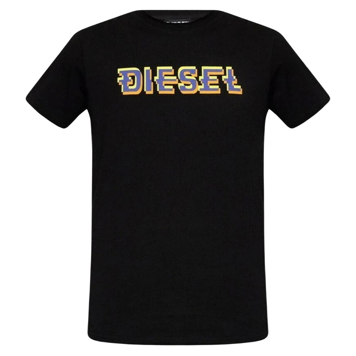 Diesel Pixel Logo Black T-Shirt XS