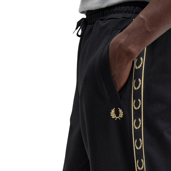 Fred Perry Seasonal Taped Hem Black Sweatpants M